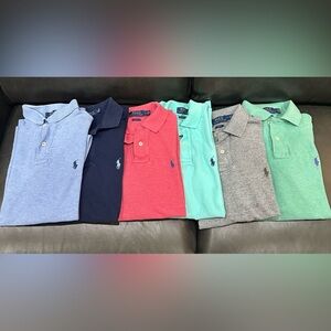 Six (6) Ralph Lauren polo shirts classic fit size small